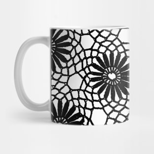 White Floral Lace Crochet Doily Mug